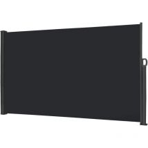 Tenda da sole laterale retrattile in alluminio 160 x 300 cm con staffa a parete, Tende Da Sole Paravento per balcone, terrazza, giardino, Antracite