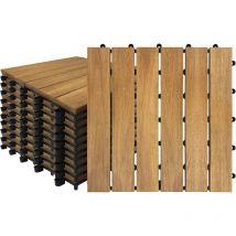 Terrassen-Holzfliesen mit Klicksystem, Balkonbodenfliesen, Akazienholzboden, Terrassenbelag, Terrassenfliesen, Outdoor-Bodenbelag, Holzboden für