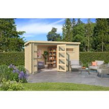 Lasita Maja - Augusta-log Cabin, Wooden Garden Room, Timber Summerhouse, Home Office - L400 X W254.9 X H216.6 Cm