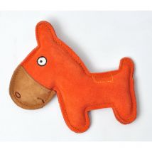 Aumüller Hundespielzeug aus Leder – Esel – 17 x 16 x 3,5 cm – Hochwertiges Spielzeug für Welpen und kleine Hunde