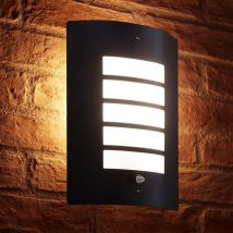 Auraglow - Dusk Till Dawn Photocell Daylight Sensor Switch Outdoor Wall Light, Warm White – Black