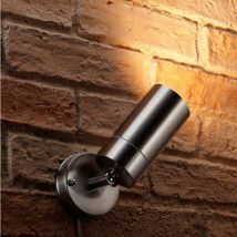 Auraglow - Stainless Steel Outdoor Multi Directional External GU10 Wall Light Spotlight (Warm White)