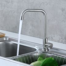 Auralum - 360° drehbar Küchenarmatur, Einzelne Wasserhahn kalte Küche Armatur für Spüle, Einhebelmischer Spültischarmatur aus Edelstahl (7 form)