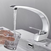 Auralum - Chrom Waschtischarmatur Mischbatterie Wasserhahn Bad Armatur Einhebelmischer Waschbeckenarmatur für Badezimmer/Waschbecken