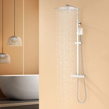 Thermostatmischer-Duschset Chrom 12 Zoll Overhead-Dusche Duschsäule Thermostatmischer Dusche Luftregen für Badezimmer