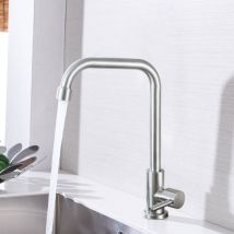 Auralum - Einzelne Erkältung Küchenarmatur 360° drehbar, schwenkbar wasserhahn küche kaltwasser armatur für Spüle, Waschbecken Bad nur eine