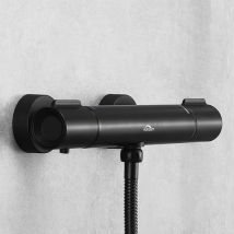 Auralum - Grifo termostático de ducha con bloqueo de seguridad de 38°C, Grifo Mezclador para Ducha de Pared, Núcleo de Válvula Extraíble, Caudal de