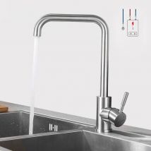 Lonheo Max - Niederdruck Wasserhahn Küche Armatur aus Edelstahl 360° Schwenkbar Küche Mischbatterie Einhebelmischer geeignet für Boiler