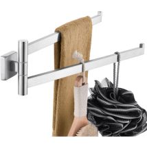 Doppelte Handtuchtür BadHandtuchtür Wand 40cmHandtuchhalter EdelstahlHandtuchstange Bad,gebürstet - Auralum Max