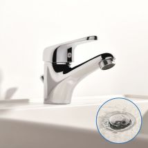 Auralum - Wasserhahn Bad Mit Zugstange, Einhebel-waschtischarmatur Mit Ablaufgarnitur, Waschbecken Armatur Badarmatur Einhandmischer Waschtischmischer