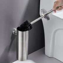 Auralum - Porte-brosse avec Porte-balai Toilette Acier Inoxydable Brosse wc Mural Facile Installé Parfait pour Salle de Bains Toilettes wc