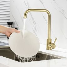 Lonheo Mitigeur De Cuisine Doré Rotatif À 360° Robinet Cuisine 7-forme En Acier Inox Avec Barboteur Démotable, Mitigeur À Eau Froide Et Chaude Pour 