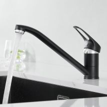Auralum - Rubinetto da cucina Rubinetto ad alta pressione girevole a 360° Miscelatore nero, miscelatore monocomando, miscelatore lavello per acqua