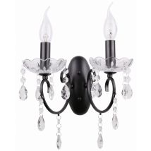 Applique Candellux Aurora 2xe14 Nero Cristallo 22-73723