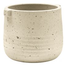 Ivyline - Aurora Terrazzo Handle Planter - Stoneware - L22 x W22 x H21 cm - Oat