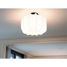 Reality Leuchten - Ausgefallene Deckenleuchte madeline mit Stoff Lampenschirm in Weiß, ø 25cm