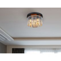 Ausgefallene Led Deckenleuchte Mit Rauchglas Stäben, Ø 32cm