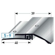 Ausgleichsprofil / Anpassungsprofil Laminat 'Kingston', für Höhe 5 - 9 mm, 39 mm breit, 2-teilig, Aluminium eloxiert, gebohrt-silber-1000