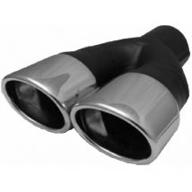 Auspuffblende universal Edelstahl Doppel 70x90mm Anschluss 45-60mm