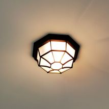 Rustikale Deckenlampe Außen Schwarz IP54 milano Balkon - Schwarz