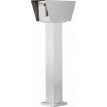 Ledino - Außensteckdose Edelstahl Energieverteiler 2-Fach Steckdose Stromverteiler silber, Klappdeckel, IP44, LxBxH 21x10x52 cm