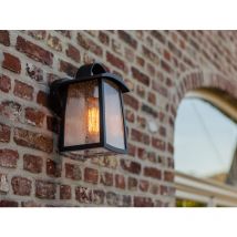 Außenwandleuchte KELSEY in Laternenoptik, Höhe 26,5cm, Schwarz