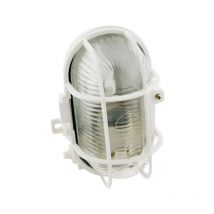 Elexity - Ovale Bullauge für Außenbeleuchtung 470 Lumen, IP44 Aufputz mit Gitter, weiß