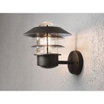 Konstsmide - Stylische Außen Wandlaterne Modena Stehend, Aluminium Schwarz, Höhe 24cm