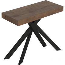 Ausziehbare Konsole 90x40/300 cm, Beine aus Saki-Walnuss-Anthrazit