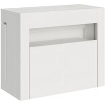 Ausziehbare Konsole 90x42/302 cm Evolve White Ash mit unterer Bank