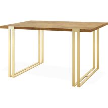 Ausziehbarer Esstisch - Großer Tisch Im Loft-stil Mit Golden Metallbeinen 140 Bis 240 Cm - Industrietisch Für Das Wohnzimmer - Lancelot Eiche -140 X 