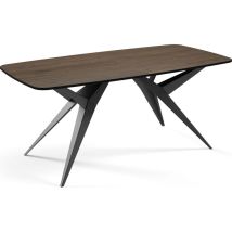 Ausziehbarer Esstisch Im Loft-stil – Rechteckiger Tisch Mit Schwarzen Metallbeinen – Industrietisch Mit Abgerundeten Ecken – Für 8-12 Personen – 180cm