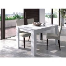 Ausziehbarer Tisch Midland, Ausziehbarer Esstisch, Ausziehbarer Esstisch mit Verlängerung, cm 140/190x90h78, Weiß
