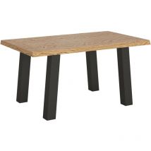 Ausziehbarer Tisch 90x140/240 cm Svalen entrindete Eiche mit anthrazitfarbenen Beinen