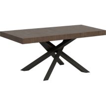 Ausziehbarer Tisch 90x120/224 cm Volantis Premium Walnuss Anthrazit Gestell