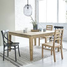 Tisch aus massivem recyceltem Teakholz ausziehbar 12 Pers.