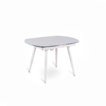 Kyoto Four Ausziehbarer Tisch Aus Weißem Gehärtetem Glas Bis Zu 180 Cm