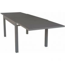 Ausziehbarer Tisch 'Sardegna' aus Aluminium-Lamellen für Garten und Veranda -Groß / Taupe