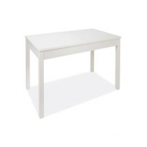 Ausziehbarer weißer Esstisch komplett aus Melaminholz cm 90x160 - 240