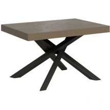 Volantis taubengrauer ausziehbarer Tisch 120/224x90 cm mit anthrazitfarbenen Beinen