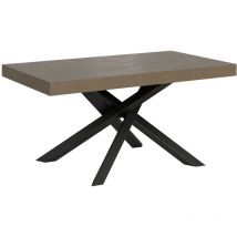 Volantis taubengrauer ausziehbarer Tisch 160/420x90 cm mit anthrazitfarbenen Beinen