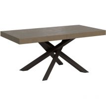 Volantis taubengrauer ausziehbarer Tisch 200/304x90 cm mit anthrazitfarbenen Beinen