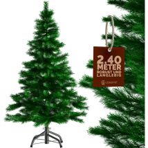 Casaria - Christmas Tree 140/150/180/240 cm w/ Metal Stand Christmas Decoration Artificial Christmas Tree pvc pe Green White 240cm Standard Green