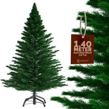 Casaria Christmas Tree 140/150/180/240 cm W/ Metal Stand Christmas Decoration Artificial Christmas Tree PVC PE Green White 140cm Luxury & Realistic