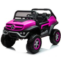 Auto Elettrica per Bambini Mercedes Unimog 12V 2 Posti Monitor Touchscreen Mp4-Rosa