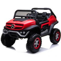 Auto Elettrica per Bambini Mercedes Unimog 12V 2 Posti Monitor Touchscreen Mp4-Rosso