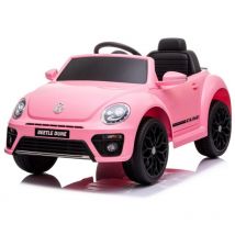 Auto Elettrica per Bambini Volkswagen Maggiolino New Beetle Small 12V-Rosa