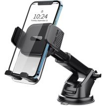 Handyhalterung Auto, Auto-Handy-Halterung für Armaturenbrett Windschutzscheibe Einstellbare Auto-Halterung und eine Taste Release Auto-Halterung für