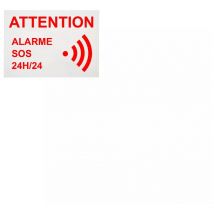 Ultra Secure - Autocollant / adhésif vitre 'attention alarme sos 24H/24' (8 x 6 cm)