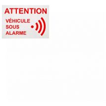 Ultra Secure - Autocollant / adhésif vitre fond blanc 'attention véhicule sous alarme' (8 x 6 cm)